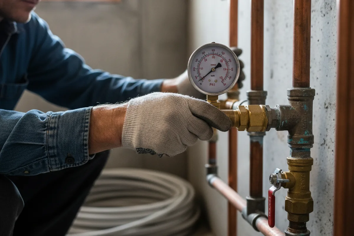 Pressure testing a repaired line during Water Line Repair in Centerburg